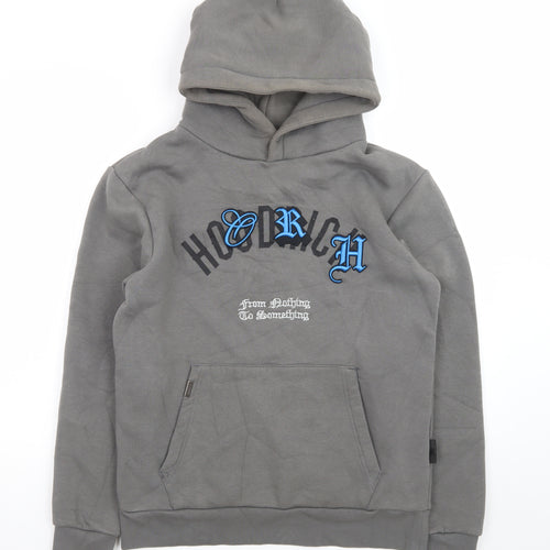 Hoodrich Men's Grey Pullover Hoodie M Graphic Streetwear