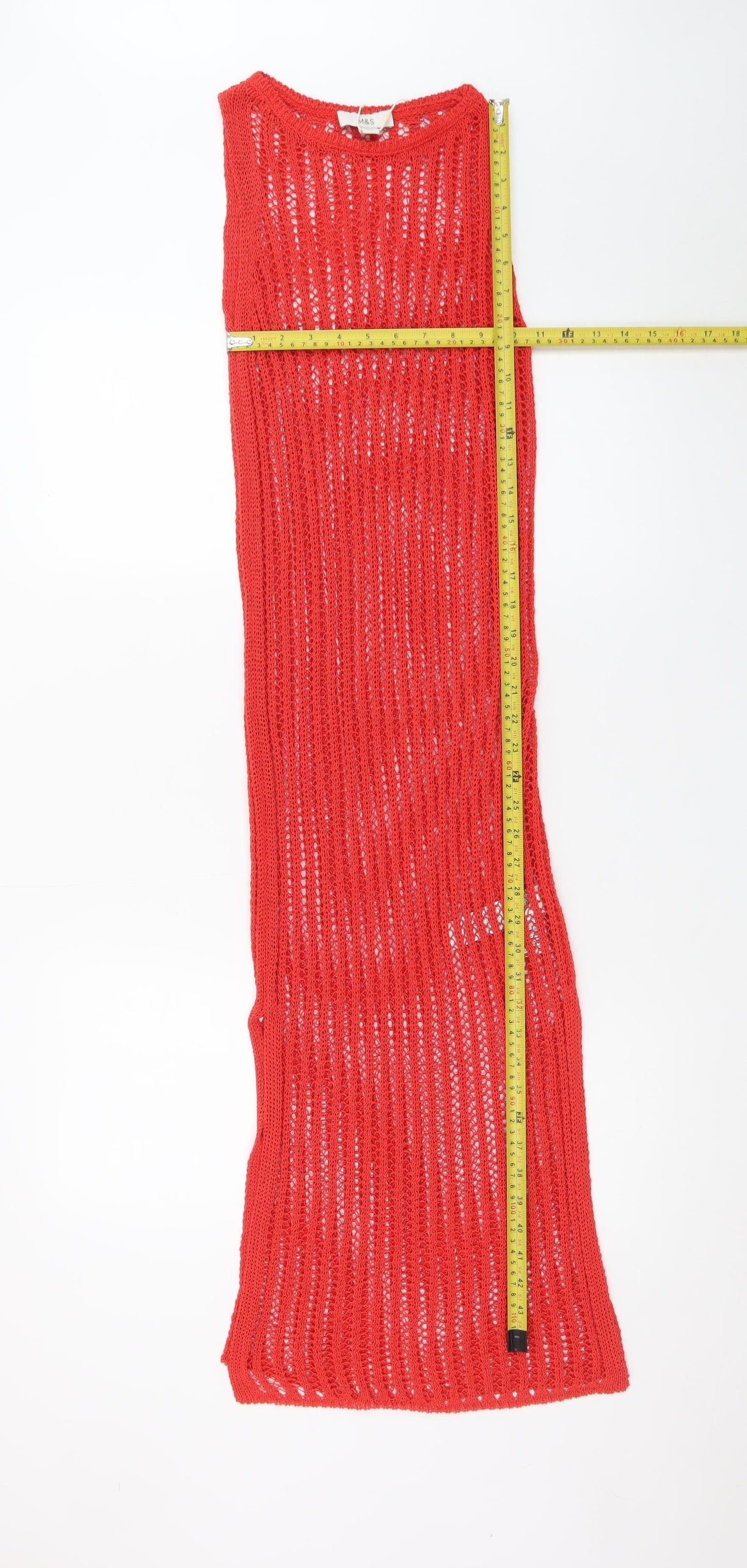 Marks and Spencer Women’s Red Knit Sleeveless Long Slip Dress XS