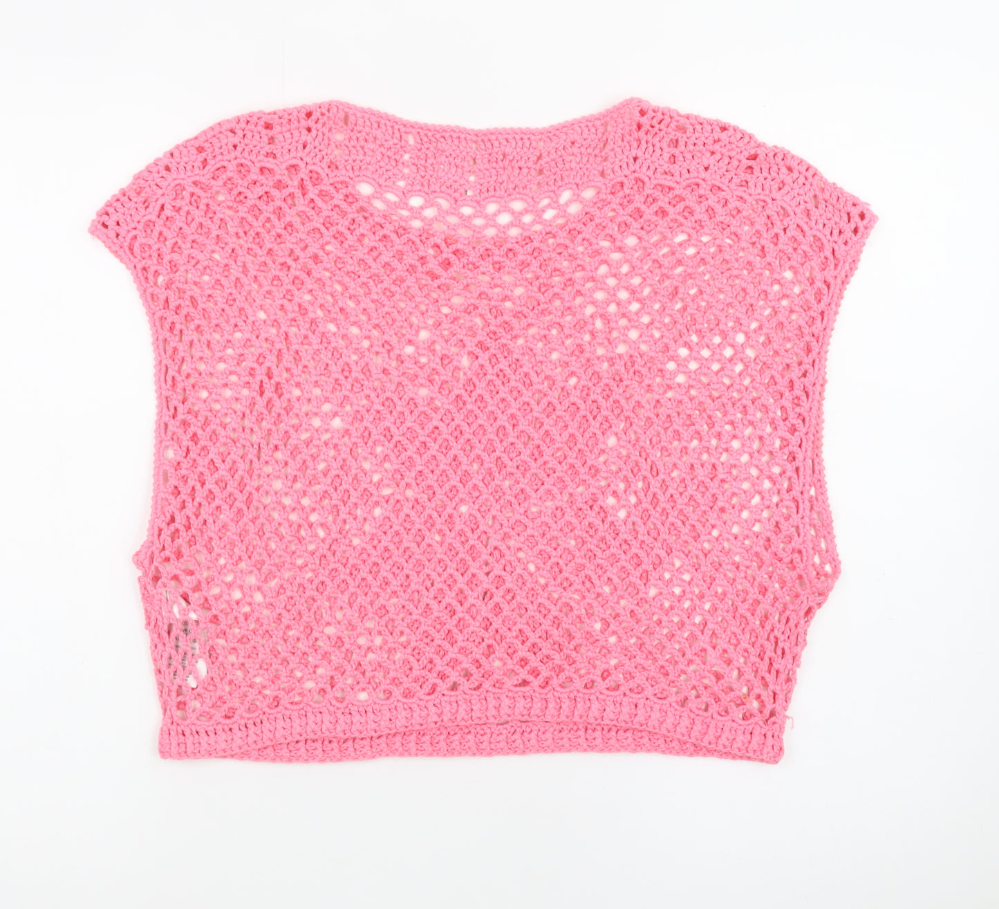 New Look Women’s Pink Crochet Sleeveless Pullover Jumper M