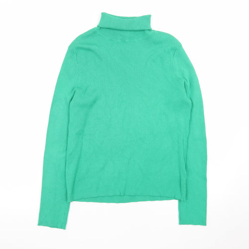 H&M Divided Women's Green Roll Neck Slim Fit Knit Jumper Size 14