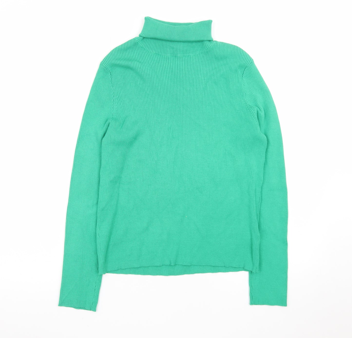 H&M Divided Women's Green Roll Neck Slim Fit Knit Jumper Size 14
