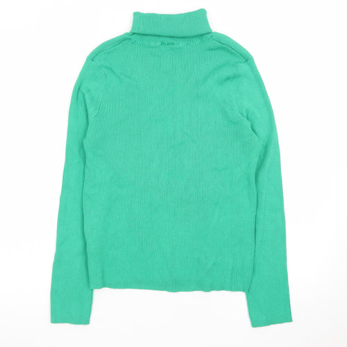 H&M Divided Women's Green Roll Neck Slim Fit Knit Jumper Size 14
