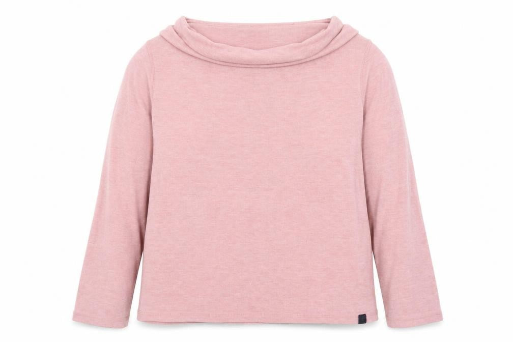 Front view of Regatta Women’s Pink Cowl Neck Long Sleeve jumper, size UK 20