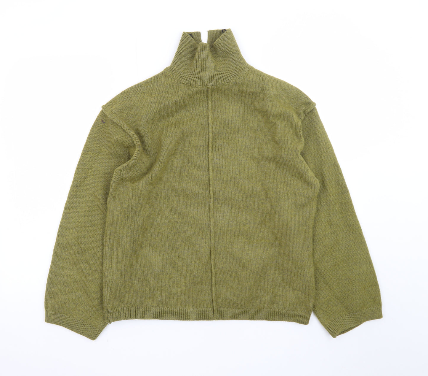 H&M Women's Green Roll Neck Wool Blend Pullover Jumper XS