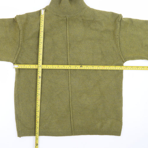 H&M Women's Green Roll Neck Wool Blend Pullover Jumper XS