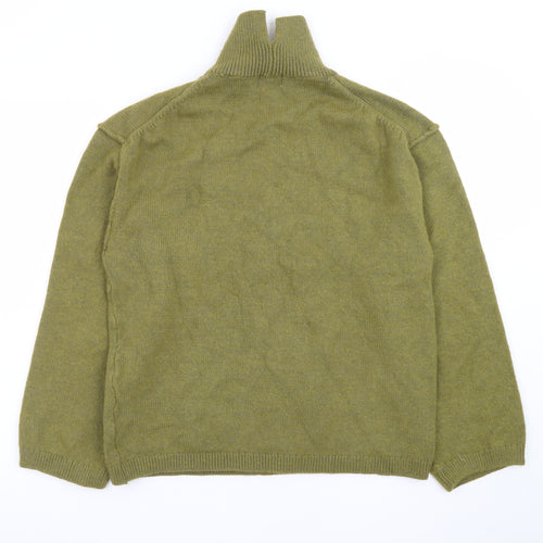 H&M Women's Green Roll Neck Wool Blend Pullover Jumper XS