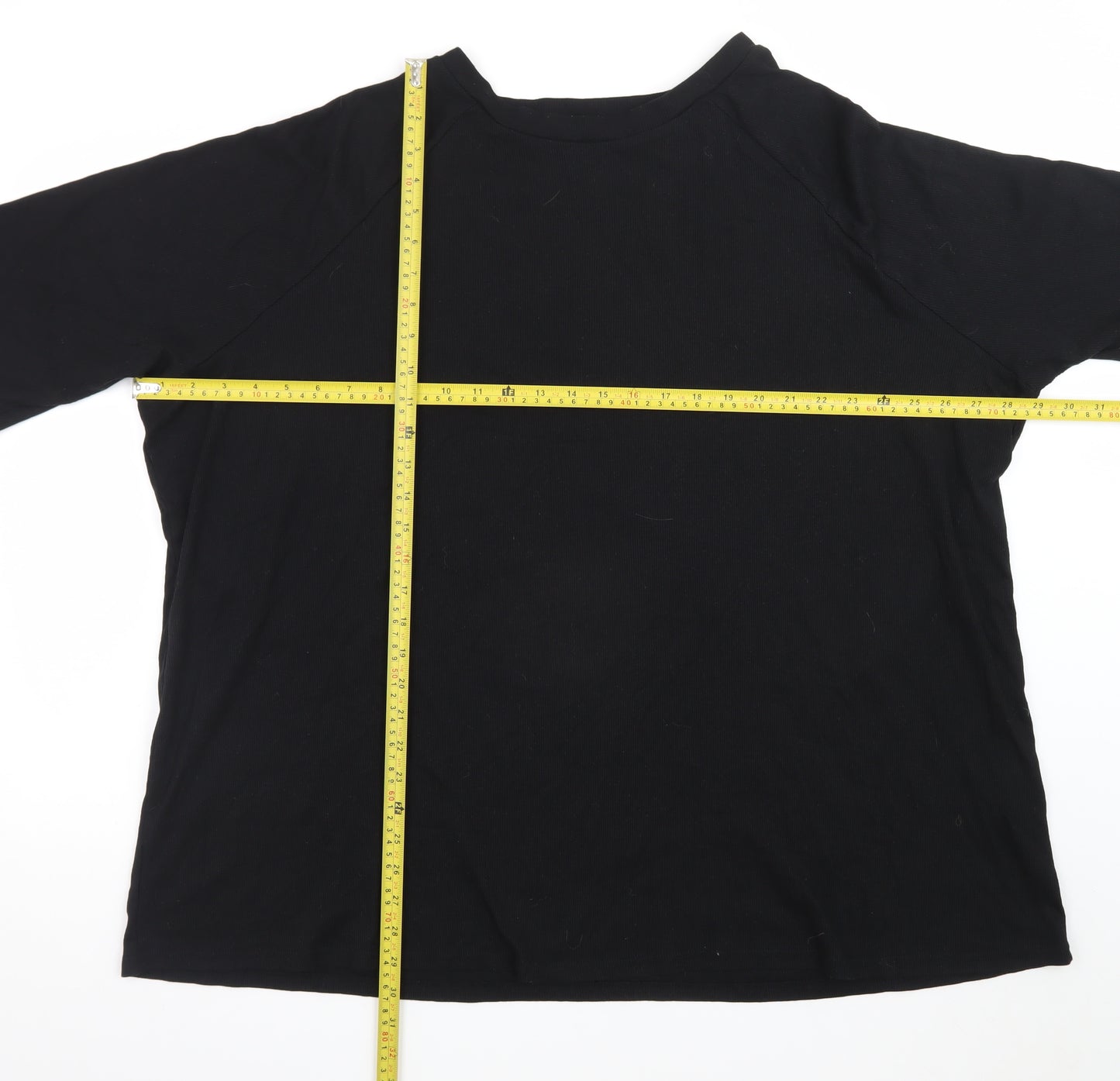 Capsule Womens Black Relaxed Fit Cotton Blend Short Sleeve T-Shirt Size 32