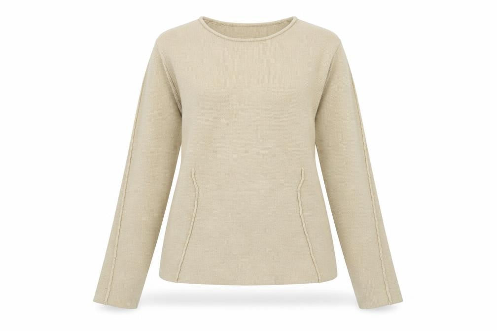 Front view of Marks & Spencer Women Beige XS Knit jumper