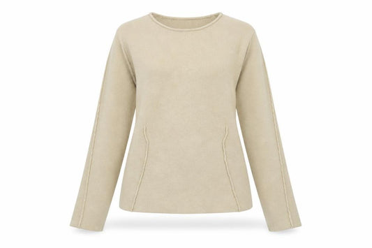 Front view of Marks & Spencer Women Beige XS Knit jumper