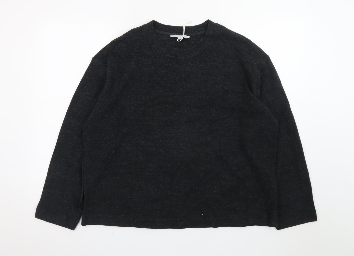 Marks and Spencer Women’s Black Wool Blend Crew Neck Jumper Size 14
