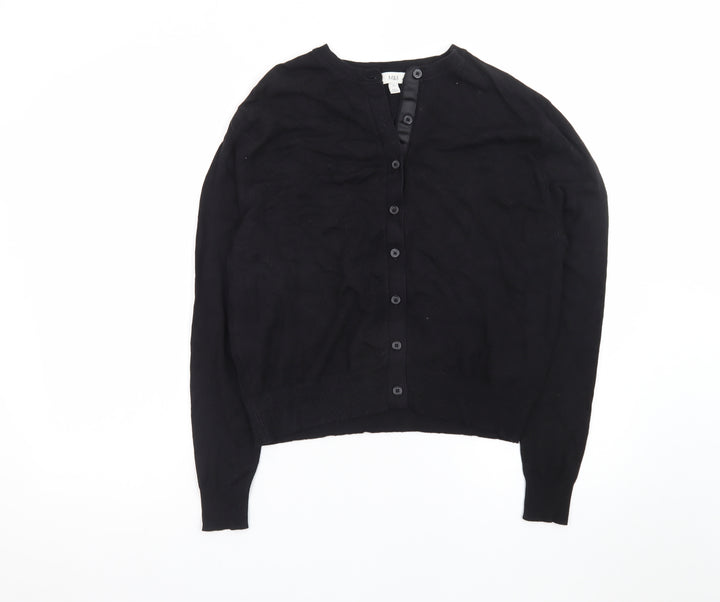 Marks and Spencer Womens Black Size 12 Cardigan Viscose Blend