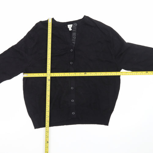 Marks and Spencer Womens Black Size 12 Cardigan Viscose Blend