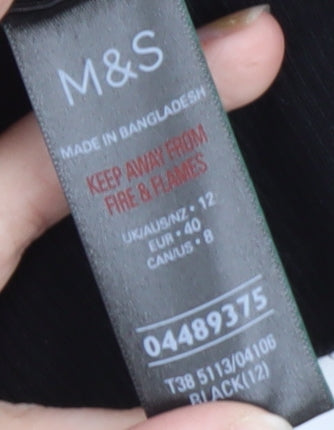 Marks and Spencer Womens Black Size 12 Cardigan Viscose Blend