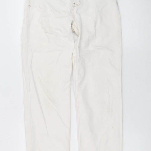 MOS MOSH Women's Ivory Straight Jeans Size 25 High Rise Slim Fit