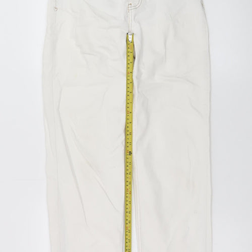 MOS MOSH Women's Ivory Straight Jeans Size 25 High Rise Slim Fit