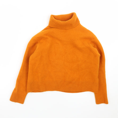 Uniqlo Women’s Orange Roll Neck 100% Cashmere Jumper Size S