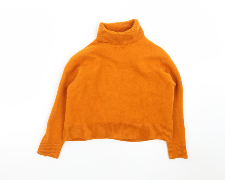 Uniqlo Women’s Orange Roll Neck 100% Cashmere Jumper Size S