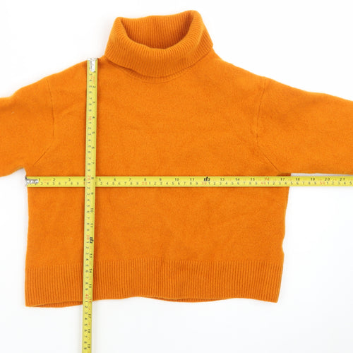 Uniqlo Women’s Orange Roll Neck 100% Cashmere Jumper Size S