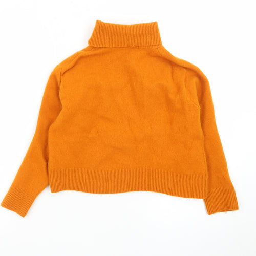 Uniqlo Women’s Orange Roll Neck 100% Cashmere Jumper Size S