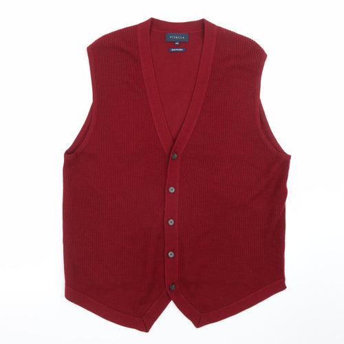 Viyella Womens Red Merino Wool Blend Sleeveless Vest XXL