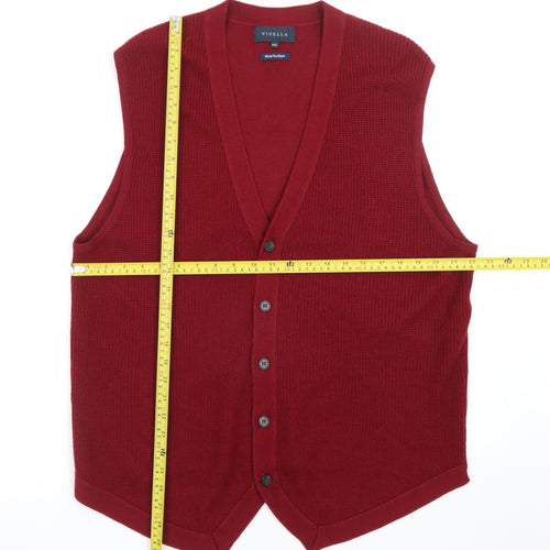 Viyella Womens Red Merino Wool Blend Sleeveless Vest XXL