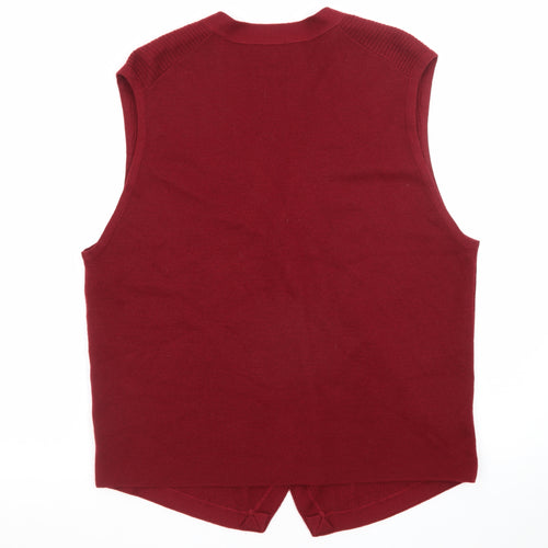 Viyella Womens Red Merino Wool Blend Sleeveless Vest XXL