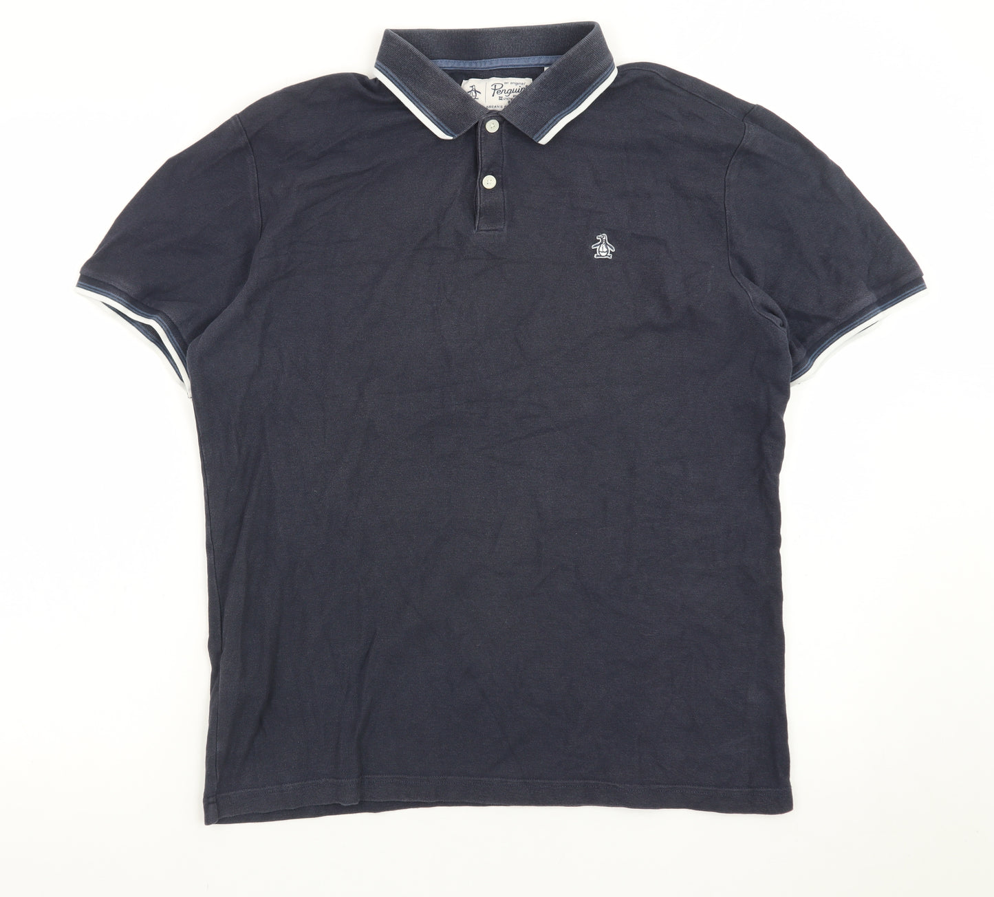 Original Penguin by Munsingwear Men's Navy Blue Cotton Polo Shirt M
