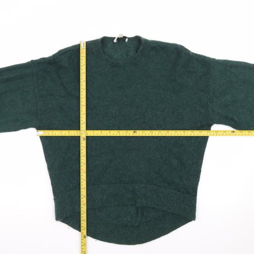 & Other Stories Women's Green Mohair Wool Blend Pullover Jumper Size S