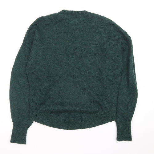 & Other Stories Women's Green Mohair Wool Blend Pullover Jumper Size S
