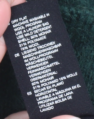 & Other Stories Women's Green Mohair Wool Blend Pullover Jumper Size S