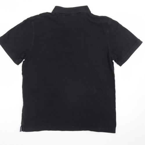 GANT Men's Black Cotton Polo Shirt Size L Short Sleeve Classic Fit