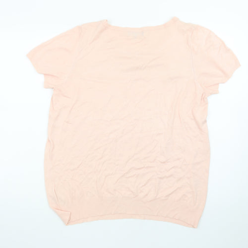 The Collection Debenhams Women’s Pink Beaded Short Sleeve Knit Top Size 18