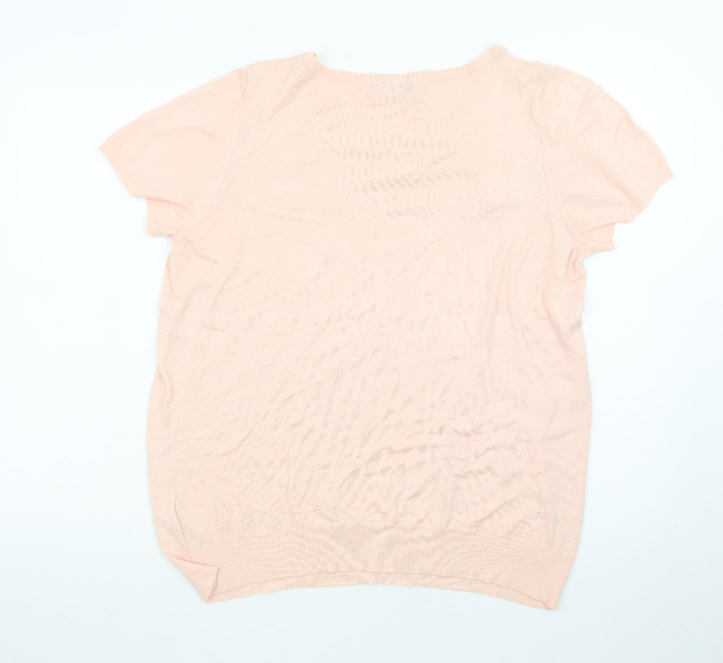 The Collection Debenhams Women’s Pink Beaded Short Sleeve Knit Top Size 18