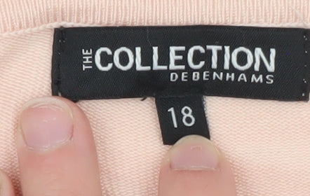 The Collection Debenhams Women’s Pink Beaded Short Sleeve Knit Top Size 18