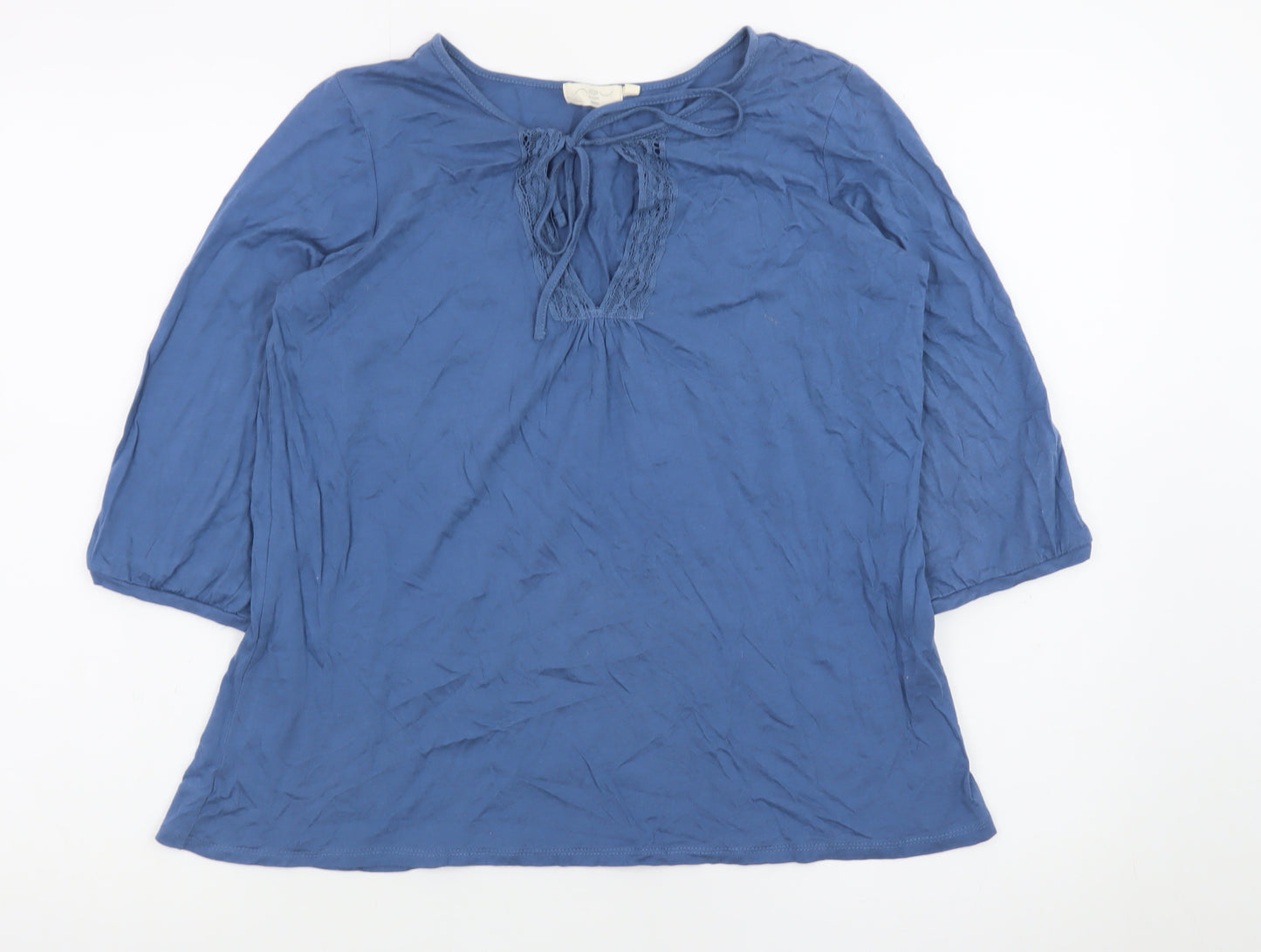 New Look Women's Blue 3/4 Sleeve Tunic Blouse UK 14