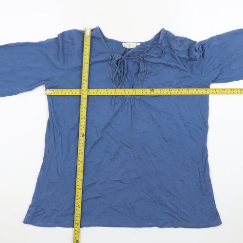 New Look Women's Blue 3/4 Sleeve Tunic Blouse UK 14