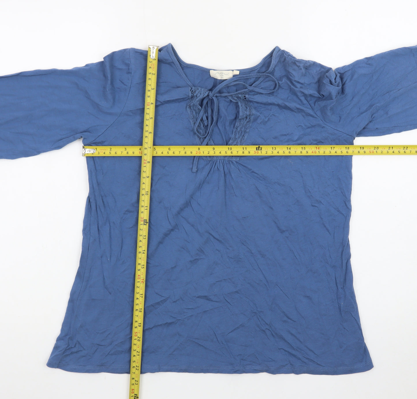 New Look Women's Blue 3/4 Sleeve Tunic Blouse UK 14