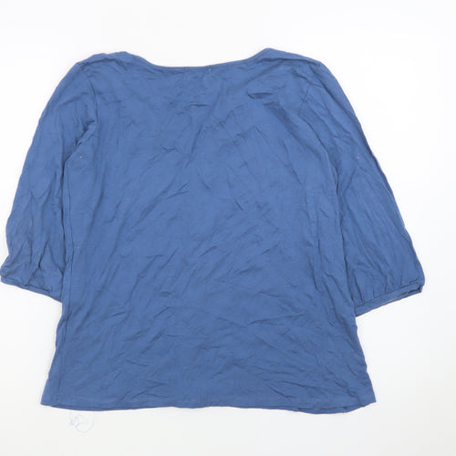New Look Women's Blue 3/4 Sleeve Tunic Blouse UK 14