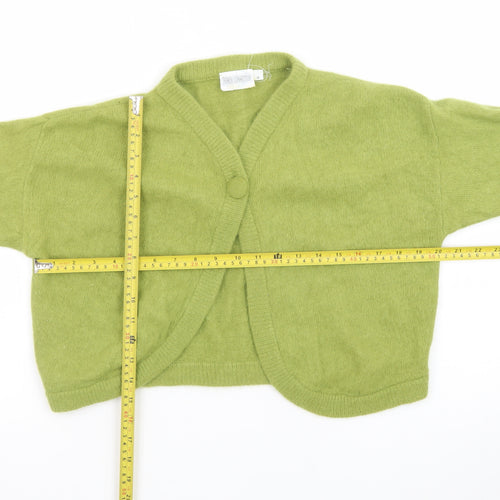 French Connection Women Green Angora Wool Shrug Cardigan M