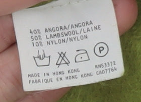 French Connection Women Green Angora Wool Shrug Cardigan M