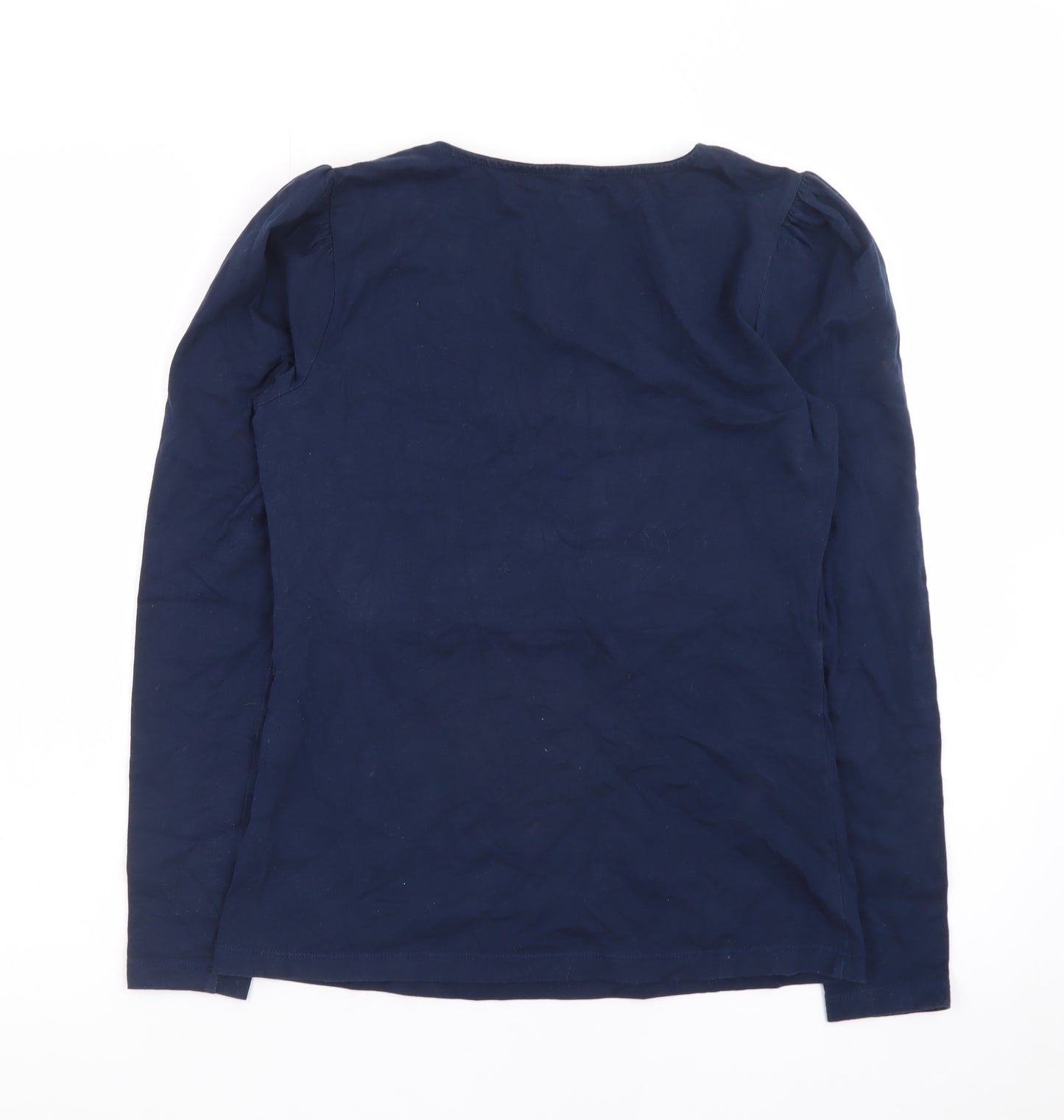 Love & Roses Women's Blue Cotton V-Neck Long Sleeve Blouse UK 8