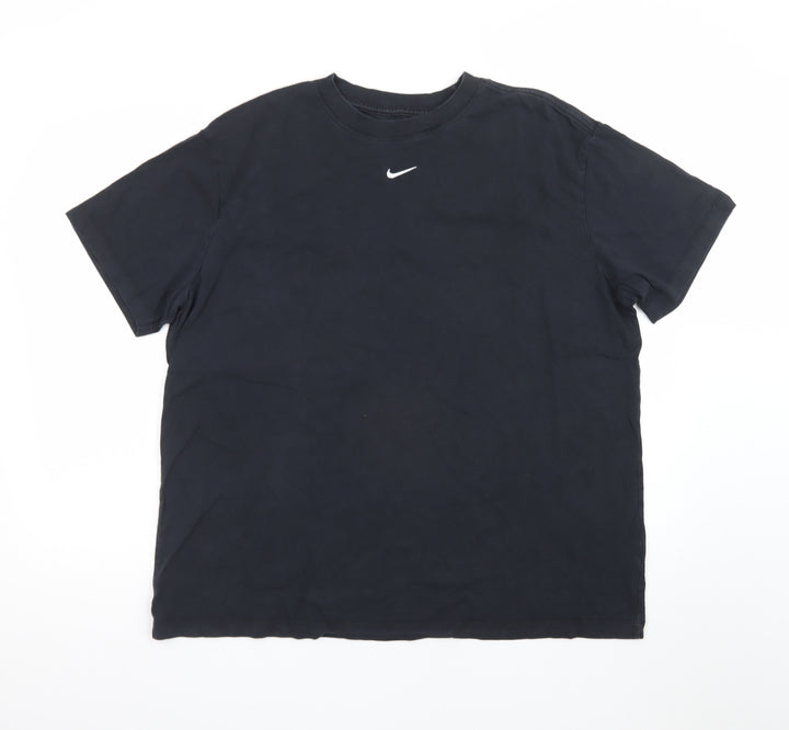 Nike Men's Black Large Loose Fit Crew Neck T-Shirt