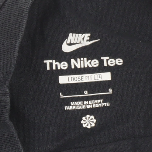 Nike Men's Black Large Loose Fit Crew Neck T-Shirt