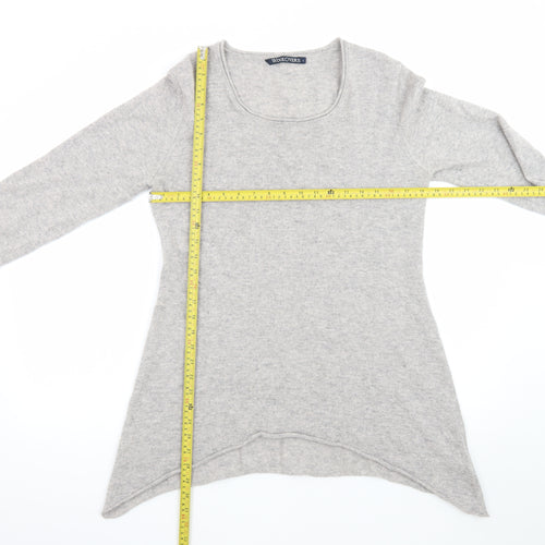 WoolOvers Women Grey Merino Wool Cashmere Tunic Jumper Size L