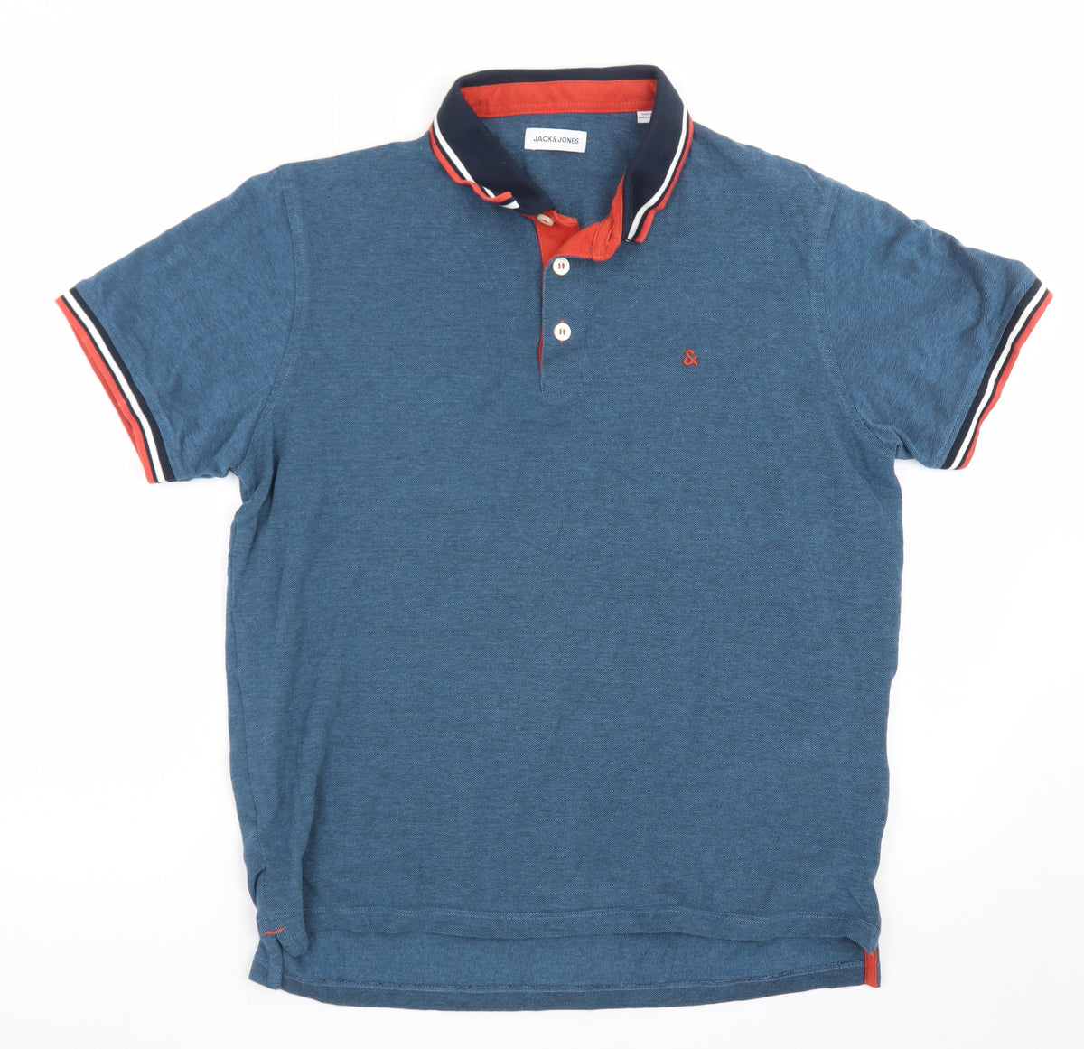 Jack & Jones Men’s Blue Cotton Polo Shirt XL Classic Fit
