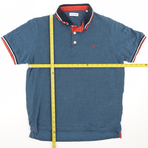Jack & Jones Men’s Blue Cotton Polo Shirt XL Classic Fit