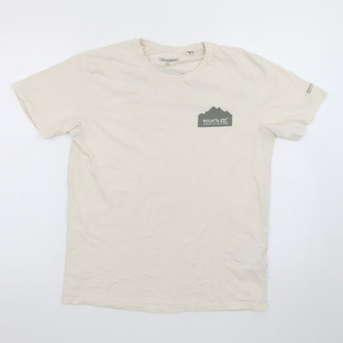 Regatta Men's Beige Graphic Outdoor Crew Neck Cotton T-Shirt M