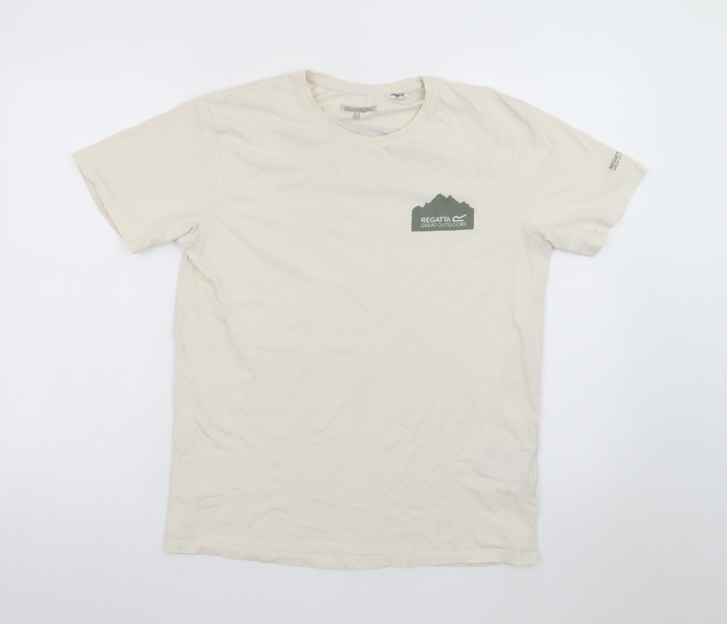 Regatta Men's Beige Graphic Outdoor Crew Neck Cotton T-Shirt M