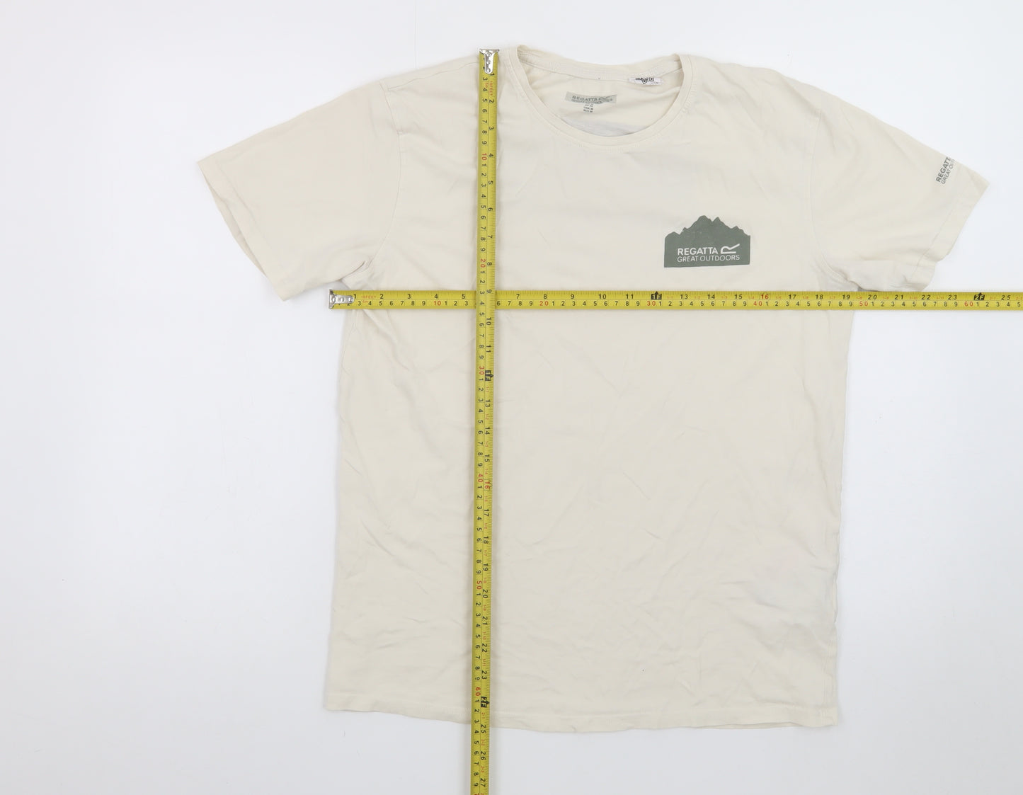 Regatta Men's Beige Graphic Outdoor Crew Neck Cotton T-Shirt M