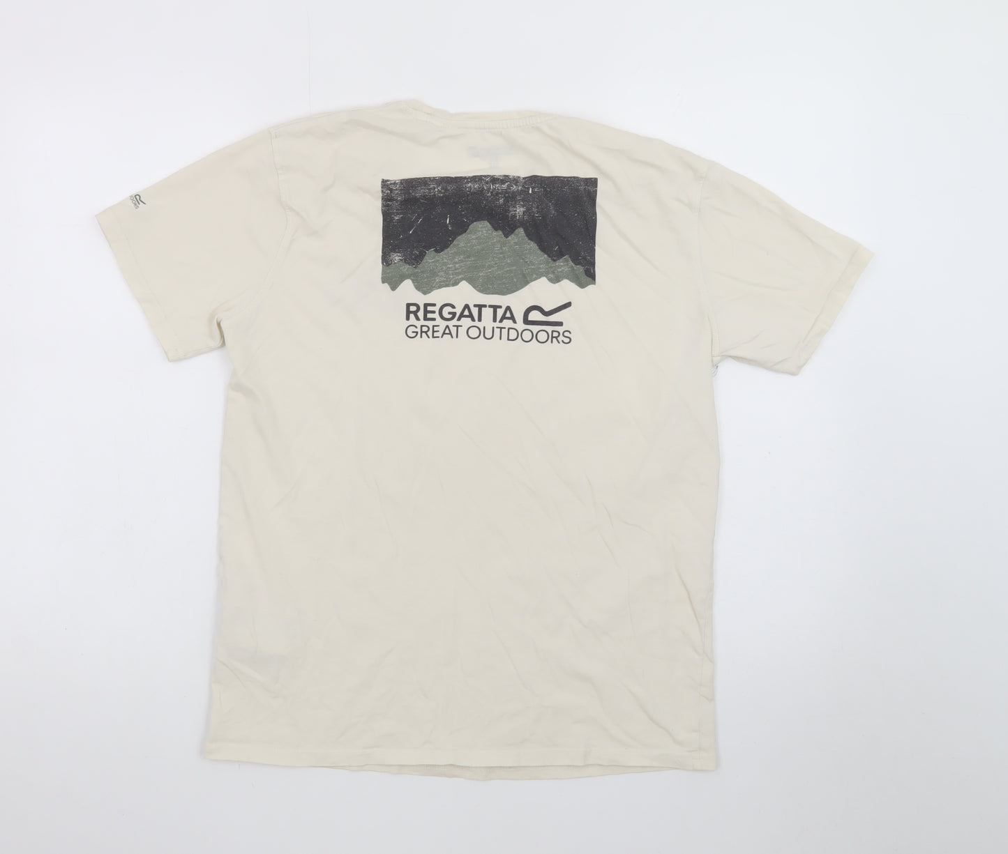 Regatta Men's Beige Graphic Outdoor Crew Neck Cotton T-Shirt M